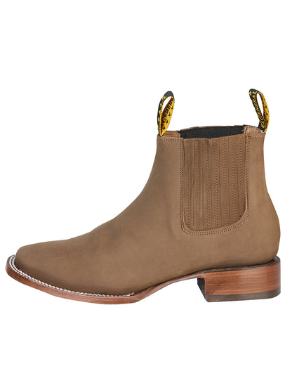 Botín de punta cuadrada El General - Nobuck marrón 126192