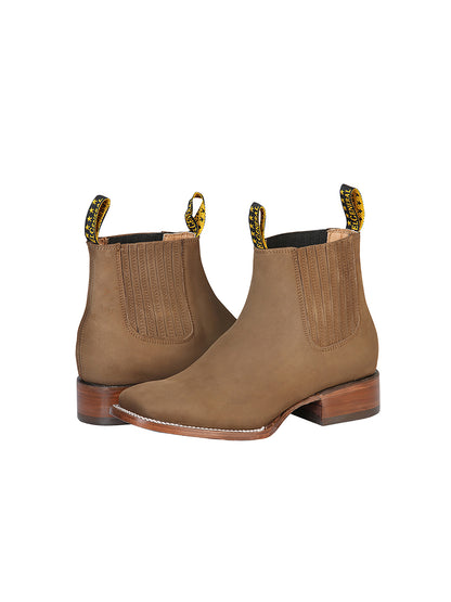 Botín de punta cuadrada El General - Nobuck marrón 126198