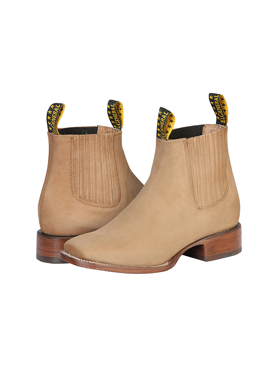 Botín de punta cuadrada El General - Nobuck marrón claro 126200