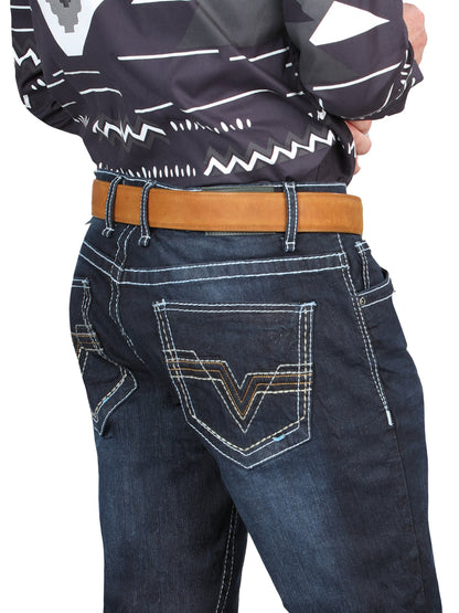Pantalones vaqueros ajustados elásticos El Norteño en azul oscuro 126635