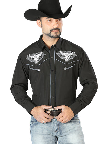El Señor de los Cielos Embroidery Shirt Black/white 126676