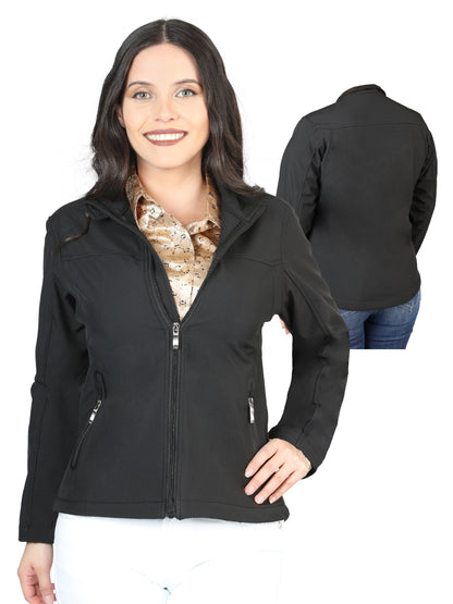 Chaqueta con cremallera para mujer negra 127081