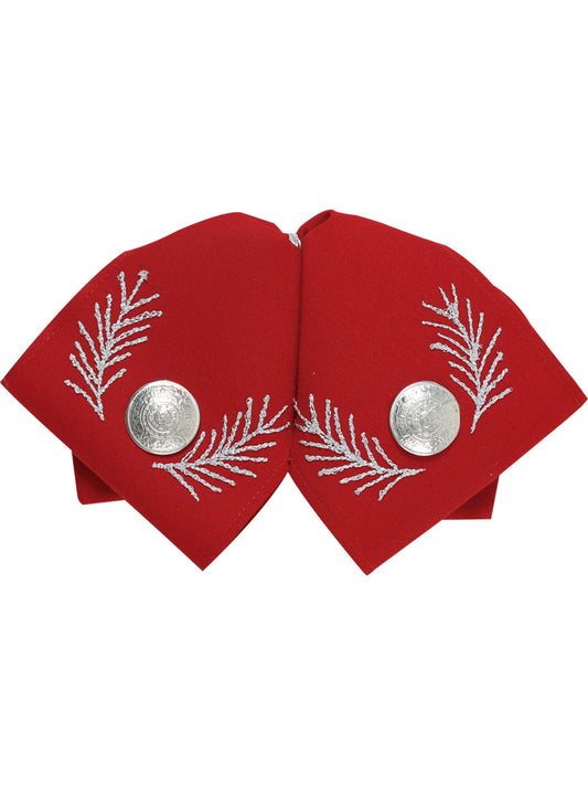 Adulto
 Corbata de Charro Mexicana 100% Poliéster Rojo/Plateado 601109
