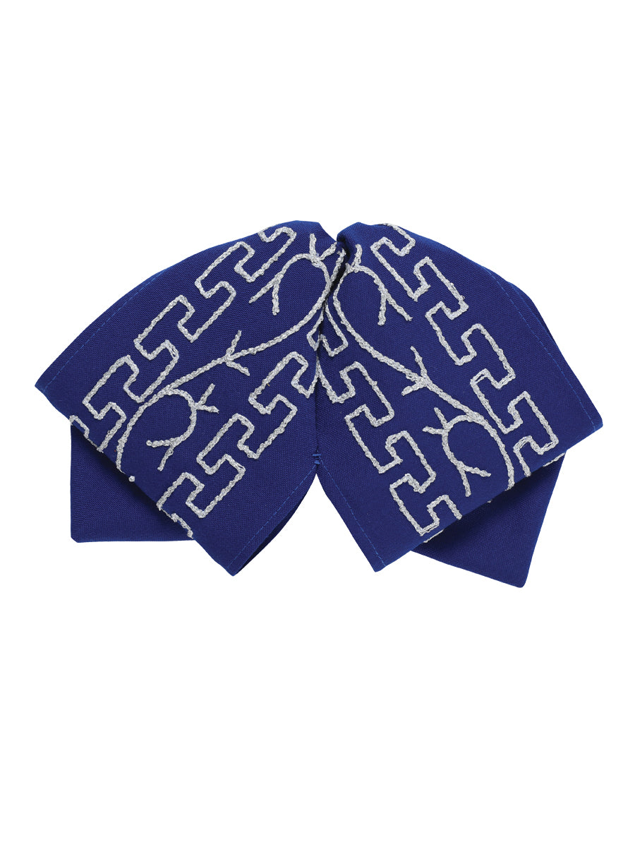 Adult 
Mexican Charro Bow Tie 100% Polyester Royal Blue/Silver  601115
