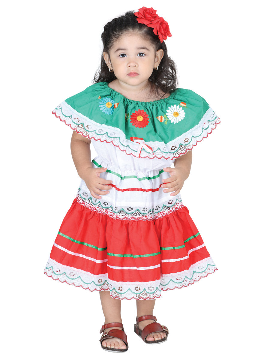 Vestido Bordado Artesanal 50% Algodón, 50% Poliéster Tricolor 601481
