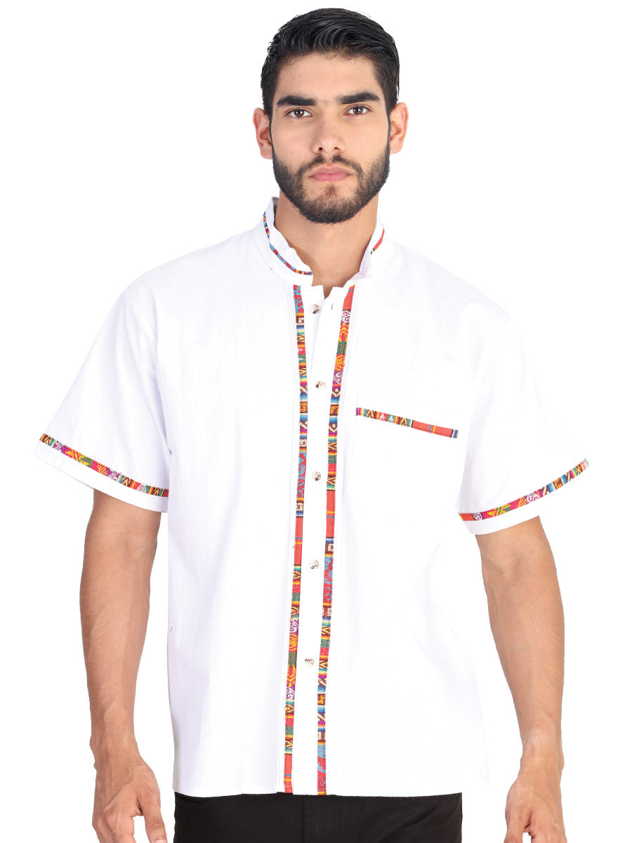 Guayabera Artesanal Mexicana 100% Algodón Blanco 601822