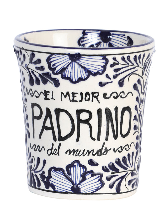 Taza de Café Decorativa Artesanal Padrino Talavera Azul 601884