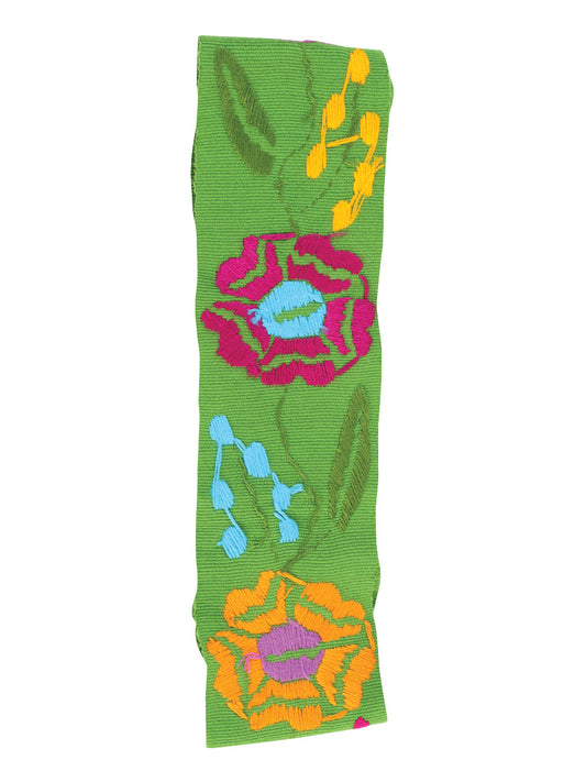 Cinturón Bordado Artesanal Floral 100% Acrílico Verde 602264