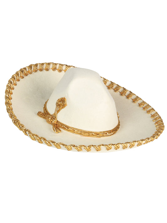 Kids 
Mexican Charro Hat Velvet Ivory/Gold 602530