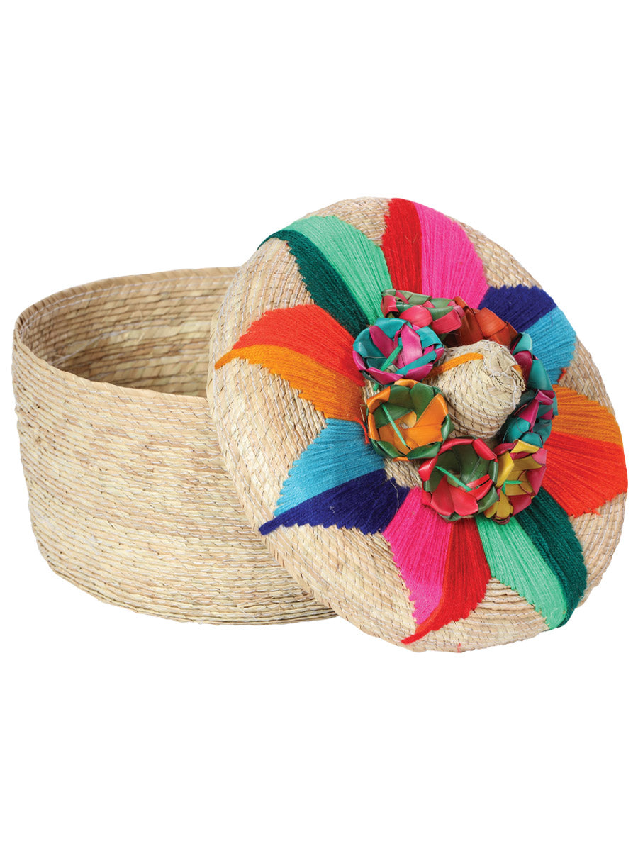 Calentador de tortillas artesanal 100% hoja de palma flor multicolor 602927