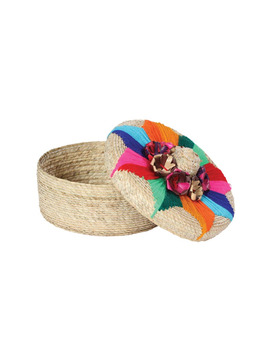 Calentador de tortillas artesanal 100% hoja de palma flor multicolor 602928