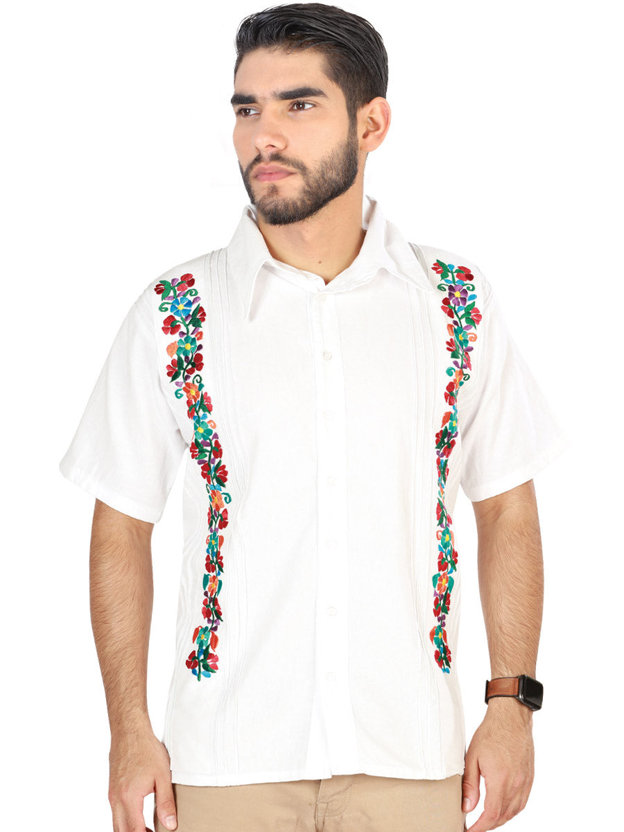 Guayabera Mexicana Bordada 100% Algodón Blanca 603114