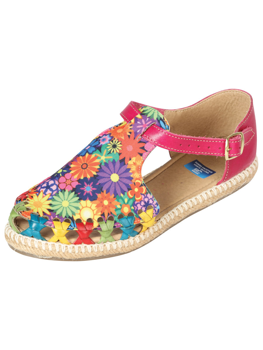 Sandalias Artesanales Mexicanas Piel Fucsia 603279