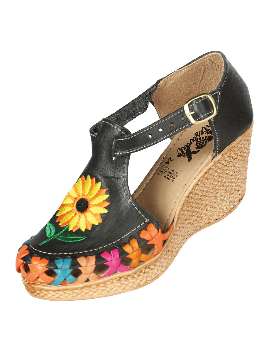 Sandalias Artesanales Mexicanas Piel Negra 603313