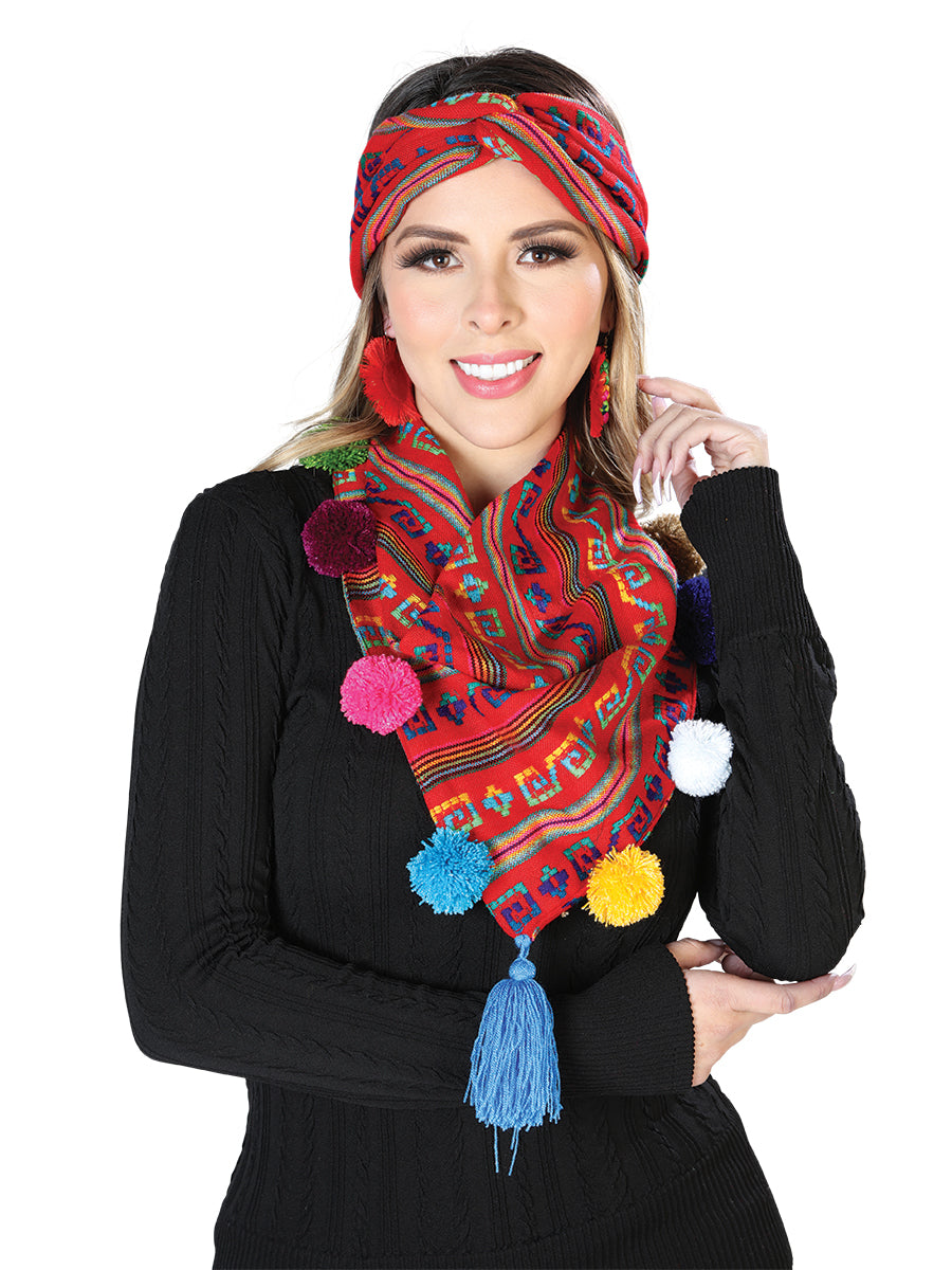 Conjunto Bufanda y Diadema 100% Poliéster Rojo 603815