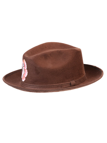Sombrero Artesanal Pintado a Mano Gamuza Marrón 603822