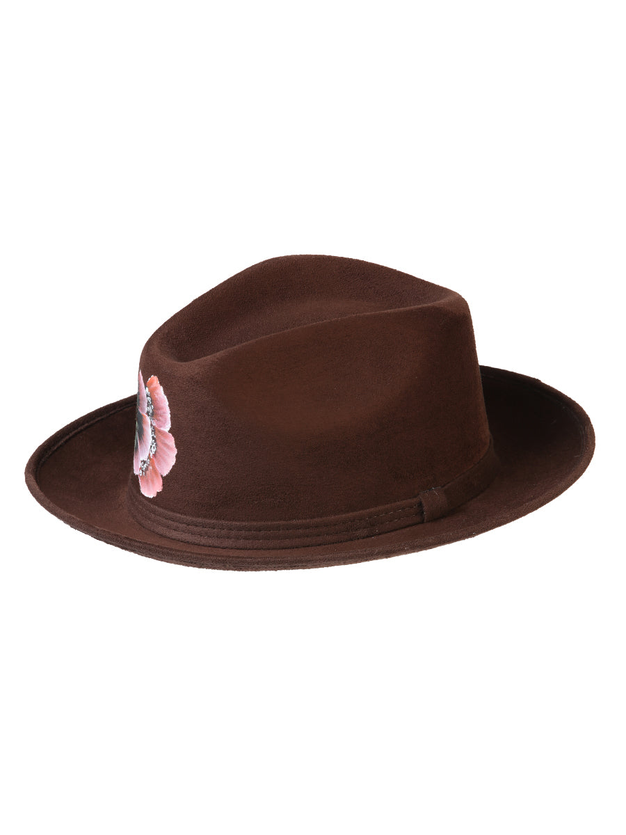 Sombrero Artesanal Pintado a Mano Gamuza Marrón 603822