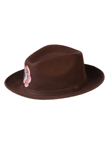 Sombrero Artesanal Pintado a Mano Gamuza Marrón 603822