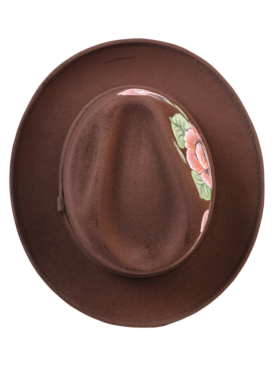 Sombrero Artesanal Pintado a Mano Gamuza Marrón 603822