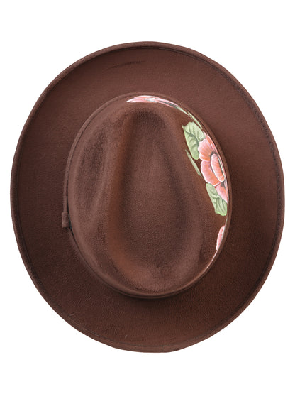 Sombrero Artesanal Pintado a Mano Gamuza Marrón 603822