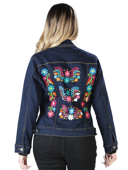 Chaqueta Bordada Artesanal 50% Algodón, 50% Poliéster Azul 603829