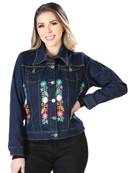 Chaqueta Bordada Artesanal 50% Algodón, 50% Poliéster Azul 603829