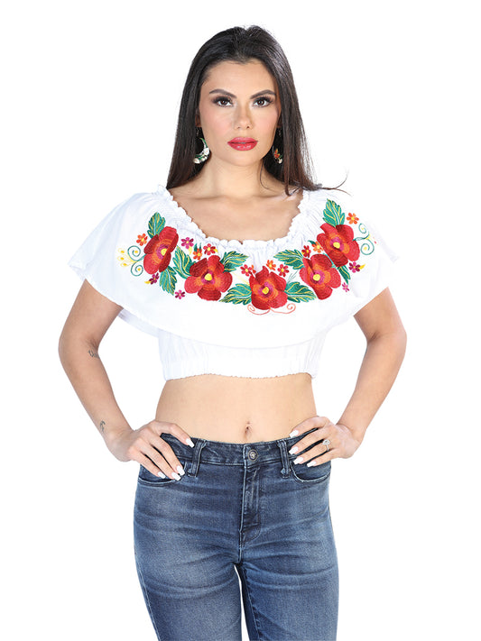 Blusa Bordada Artesanal 100% Algodón Blanca 603895