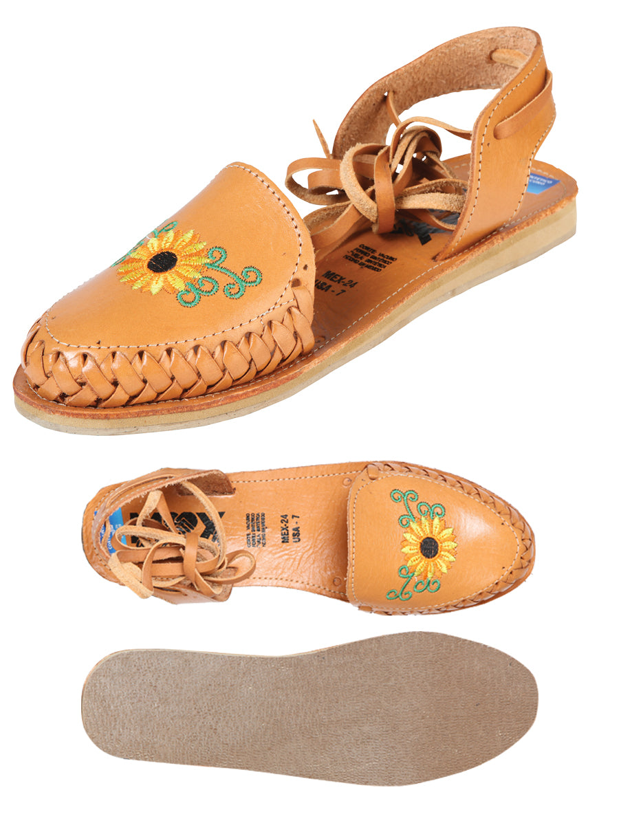 Sandalias Artesanales Mexicanas Piel Color Canela 603920