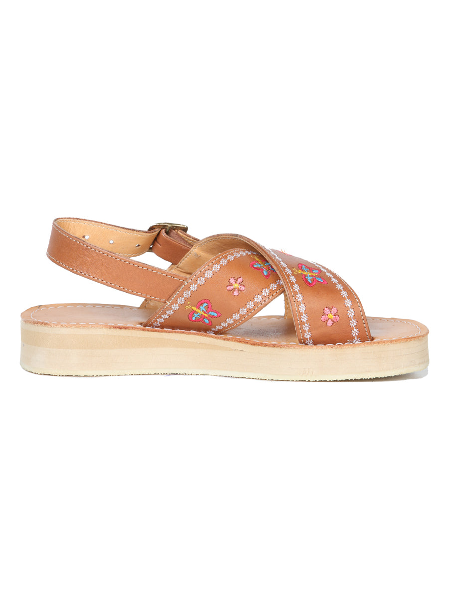 Sandalias artesanales mexicas de piel con tira 603928