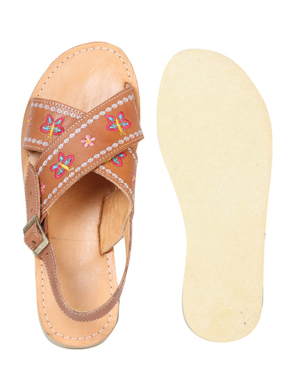 Sandalias artesanales mexicas de piel con tira 603928