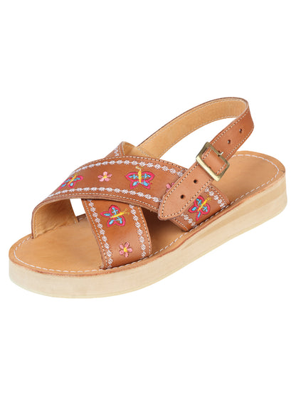 Sandalias artesanales mexicas de piel con tira 603928