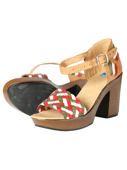 Sandalias Artesanales Mexicanas Piel Tricolor 603941