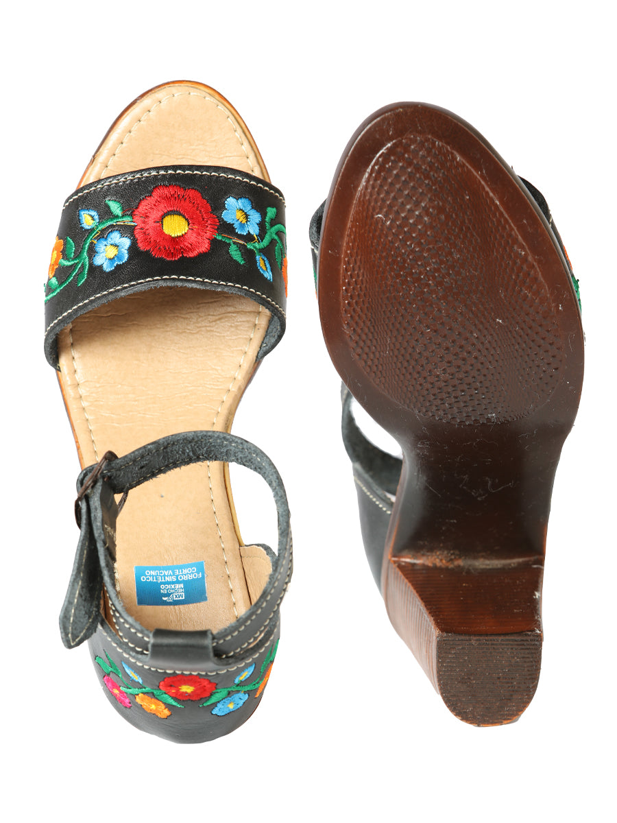 Sandalias Artesanales Mexicanas Piel Negra 603952