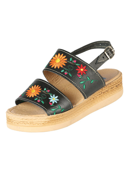 Sandalias Artesanales Mexica Piel Negra 603953