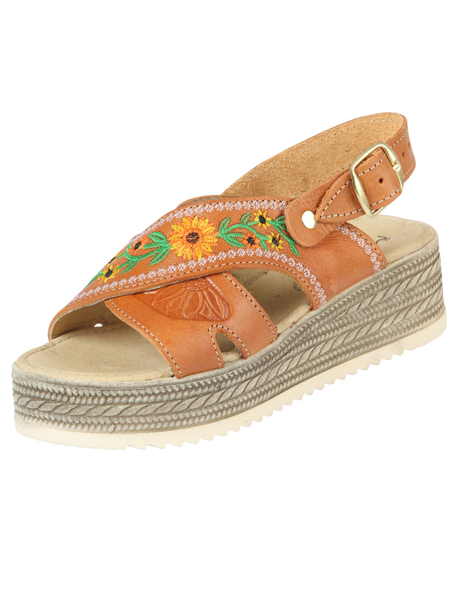 Sandalias Artesanales Mexicanas Piel Miel 604021
